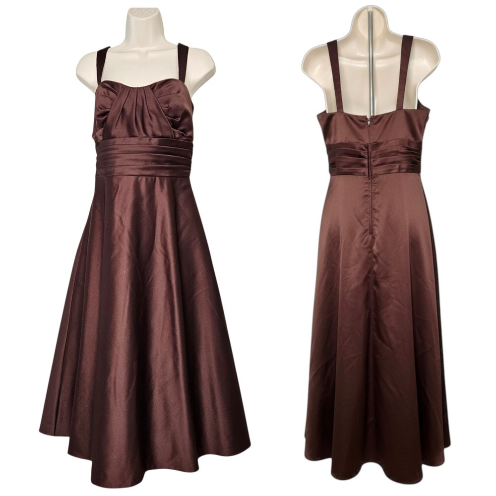 Alfred Angelo Brown Satin A-Line Prom Dress